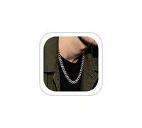 ChainsHouse Miami Cuban Link Chain Necklace for Men, Stainless Steel | 4.8/6/8/10/12/14mm Widths, Black/14K Gold Plated Finishes, Hip Hop Style, Daily Wear, Gift Box Included