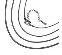 ChainsHouse Snake Chain Necklace for Women 1.2mm, 14-30" Adjustable with 5cm Extender for Pendants Lockets, Rose Gold/Stainless Steel/Black/14K Gold Hypoallergenic Dainty Jewelry Gift, 26.0 Inches