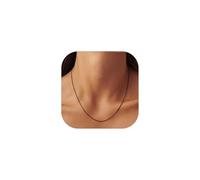 ChainsHouse Snake Chain Necklace for Women 1.2mm, 18-30" Adjustable with 5cm Extender for Pendants Lockets, Rose Gold/Stainless Steel/Black/14K Gold Hypoallergenic Dainty Jewelry Gift, 14.0 Inches