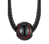 ChainsHouse Sports Football/Basketball/Volleyball/Baseball/Rugby Necklace for Men Women, Gold/Black/Solid Stainless Steel 3D Ball Sport Necklaces Charm Pendants, Sports Fan Ball Jewelry Gifts