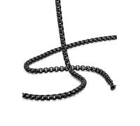 ChainsHouse Stainless Steel Box Chain for Men Silver/Black/Gold Plated Round Box Necklace for Pendant Women No Tarnish Durable Hip Hop Jewelry Father Gift 3mm/6mm Width 18"-30" Length, 18 inches