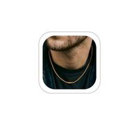 ChainsHouse Stainless Steel Cable Chain Necklace for Men with Snap Clasp | Black/14K Gold Plated Cable Chain for Pendant, 2.5mm/3mm Link Chain for Men Women, 16"-18" Hip Hop Jewelry with Gift Box