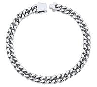 ChainsHouse Thick Chain Bracelet Men Cuban Link for Women Silver Curb Chain for Mens Stainless Steel Wrist Bracelets 5mm
