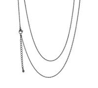 ChainsHouse Thin Rolo Chain Necklaces for Women Men, 1.4MM/2MM Cable Chains with 5cm Extender Chain, Stainless Steel/Black/14K Gold/Rose Gold Plated Sturdy Women's Chain Necklaces, 16-30 Inch, 20