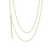 ChainsHouse Thin Rolo Chain Necklaces for Women Men, 1.4MM/2MM Cable Chains with 5cm Extender Chain, Stainless Steel/Black/14K Gold/Rose Gold Plated Sturdy Women's Chain Necklaces, 16-30 Inch, 16