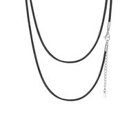 ChainsHouse Waterproof Braided Black Leather Necklace Cord with Clasp, Men Women DIY Rope Chain for Pendant, Customize Available, 1.5/2/3mm Width, 16/18/20/22/24/26/28/30" Length (with Gift Box