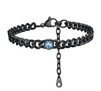 ChainsHouse Women Anklets Ankle Bracelets, Stainless Steel Cuban Link Anklet Feet Jewellry Men Chain for Summer Beach, Silver/Gold Plated/Black