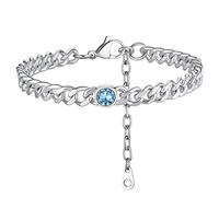 ChainsHouse Women Anklets Ankle Bracelets, Stainless Steel Cuban Link Anklet Feet Jewellry Men Chain for Summer Beach, Silver/Gold Plated/Black