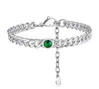 ChainsHouse Women Anklets Ankle Bracelets, Stainless Steel Cuban Link Anklet Feet Jewellry Men Chain for Summer Beach, Silver/Gold Plated/Black