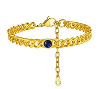 ChainsHouse Women Anklets Ankle Bracelets, Stainless Steel Cuban Link Anklet Feet Jewellry Men Chain for Summer Beach, Silver/Gold Plated/Black