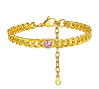 ChainsHouse Women Anklets Ankle Bracelets, Stainless Steel Cuban Link Anklet Feet Jewellry Men Chain for Summer Beach, Silver/Gold Plated/Black