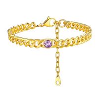 ChainsHouse Women Anklets Ankle Bracelets, Stainless Steel Cuban Link Anklet Feet Jewellry Men Chain for Summer Beach, Silver/Gold Plated/Black