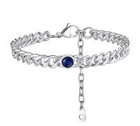 ChainsHouse Women Anklets Ankle Bracelets, Stainless Steel Cuban Link Anklet Feet Jewellry Men Chain for Summer Beach, Silver/Gold Plated/Black