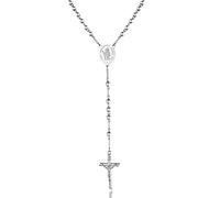 ChainsPro Custom Rosary Beads Stainless Steel St Christopher Pendant with Cross Personalised Catholic Rosary Gifts for First Communion