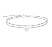 ChainsPro Initial Foot Chain Stainless Steel Platinum Plated Love Heart Symbol Double Layer Anklets for Young Girl