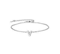 ChainsPro Initial Jeweller for Women V Bracelets S925 Sterling Silver Letter Chain Bracelet Gift