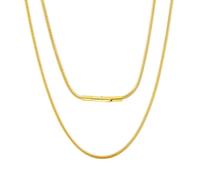 ChainsPro Round Snake Chain for Men Women Choker Layered Necklaces, 16-30inch Stainless Steel/Gold Plated/Black Hip Hop Men's Chain Necklace, 18inch(women's average length), Stainless Steel, No