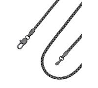 ChainsPro Silver Mens Necklace Chain, Stainless Steel Flat Box Chains for Men Women, Silver/Gold Plated/Black Necklaces, 6mm Wide, 14/18/20/22/24/26/28/30 Inch Hip Hop Jewellery