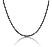 ChainsPro Stainless Steel Box Link Chain Necklace Mens, 2/4/6/8mm Flat Chains for Men, Black/Silver/Gold Plated, 14"-30" No Tarnish & Thick Hip Hop Jewelry Gifts for Christmas Thanksgiving, 18 Inch