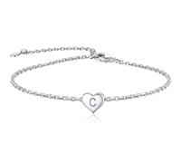 ChainsPro Sterling Silver Bracelet Charm Bracelets for Womens Heart Bracelet Gifts for Women Initial Bracelet Gifts for Women Girlfriend Wife Mother Mom Aunt