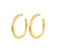 ChainsProMax Hypoallergenic Hoop Earrings for Women, 30/40/60/80MM Small Medium Large Size, Stainless Steel/14K Gold Plated/Black, with Gift Box, 30 mm, Gold-plated-stainless-steel, No Gemstone