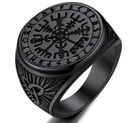 ChainsProMax Ring Size 13 Stack Rings Egyptian Jewelry Men Stainless Steel Black Rings