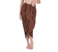 CHAINUPON Womens Beach Pareos Sarong Sheer Long Swimsuit Cover Ups Bikini Wrap Skirt (Choco Brown)