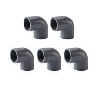 ChainYao 20mm 90 Degree PVC Conduit Elbow Fittings, 5Pcs Grey Pipe Connector Joint for Pipeline Direction Conversion