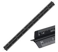 ChainYao 30cm Triangular Scale Ruler, Precision Metric Aluminium Architect Ruler, Laser Etched 6 Scales 1:20 1:25 1:50 1:75 1:100 1:125 for Engineering Drafting Technical Drawing