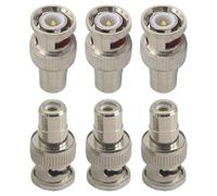 ChainYao 6-Piece RCA to BNC Adapter Set, RCA Female to BNC Male Connector for CCTV Camera Security System Video Connection