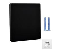 ChainYao Single Gang Screwless Matt Black Blank Plate, Easy Fit Wall Cover Plate for Unused Light Switch & Electrical Outlet Openings, Standard UK Fitting Size