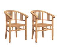 Chair 2 pcs Brown Solid Teak Wood Garden Outdoor Seating Furniture vidaXL