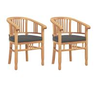 Garden Chairs 2 pcs Brown Solid teak wood Garden Chair Outdoor Seating vidaXL