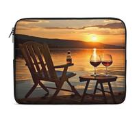 Chair And Wine at Sunset Lake Laptop Sleeve Case, Shockproof Protective Case, 10-17 Inch Computer Sleeve, Water Resistant Laptop Briefcase for Men Women Compatible with MacBook Air/Notebook/Tablet