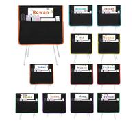 Chair Back Pockets - Seat Storage Organizer, Hanging Name Tag Bags, Multipurpose Chair Holders, 12 Pack Buddy Board Storage Bags Set