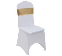 Chair Bands Gold 90% Polyester 14x(34-50)cm Stretch Diamond Buckle 25pc Reusable