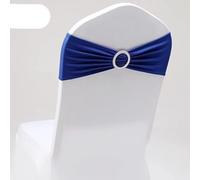 Chair Belt, Chair Sashes,100pcs Wedding Spandex Chair Sash Bands Stretch Chair Bow Ties with Round Buckle for Banquet Decoration(Blu)