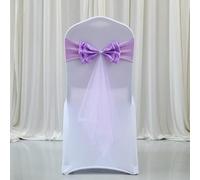 Chair Belt, Chair Sashes,100Pieces Wedding Satin Chair Sashes Spandex Bow Tie Band for Use Banquet Hotel Party Wedding Decoration,(Purple)