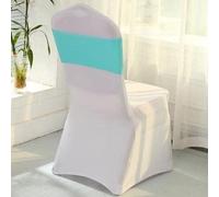 Chair Belt, Chair Sashes,50pcs/Set Spandex Bands Decorative Chair Sashes Accessory Banquet Seat Decoration Sashes for Party Wedding(Blu)