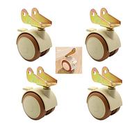 Chair Castors,Swivel Caster Wheels,2 Inch Child Crib in Rubber Cot 4pcs Furniture Wheel with Brake,Baby Accessories,Load 80kg,Double,Silent,with Metal Flip Bracket (20mm/0.8in)(20mm/0.8in)