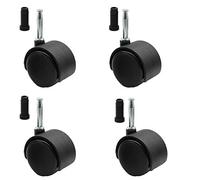 Chair Castors,Swivel Caster Wheels,2 Inch Child Crib Rubber Cot,Set of 4 Furniture Wheel,Baby Accessories,Load 80kg,Double,Silent,with Metal Plunger Stem (Yellow-Brake)(Black-universal)