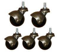 Chair Castors,Swivel Caster Wheels,Office Chair Ball Casters Wheels,2" 48mm Antique Furniture Swivel Casters,Oil Rubbed Bronze,Silent,Insertion Rod Installation M8/M10,for Sofa,Chair,Coffee Table (4pc
