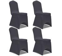 Chair Cover 4pcs Anthracite Polyester Elastane Stretch Fit Chairs up to 100cm UK
