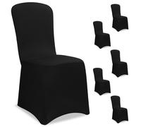 Chair cover set of 6 black OEKO-TEX®