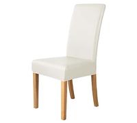Chair Cover Solid PU Leather Dining Chair Cover Waterproof Oil-proof for Hotel Meeting Home (Color : White, Size : 1)