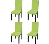Chair Covers 6pcs Green Stretch Wrinkle-Resistant Poly-Elastane Back Ht 46-55cm
