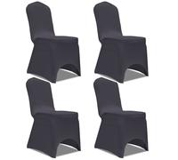 Chair Covers Anthracite Stretch Polyester Elastane Fit Up To 100cm H 12pc Pack