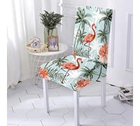 Chair Covers Coconut Tree Animals Dining Room Chair Slipcovers,Chair Protector,Spandex Stretch Elastic Removable Washable High Back Chair Covers, For Dining Room,Hotel,Kitchen,Home Set Of 2