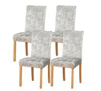 Chair covers, Crushed Velvet Dining Chair Covers,Stretch Removable Washable Dining Chair Slipcover Super Soft Protector for Seat Covers for Wedding Party Dining Room Home Decor (Color : Pink, Size : 8