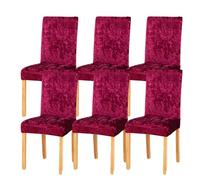 Chair covers, Crushed Velvet Dining Chair Covers,Stretch Removable Washable Dining Chair Slipcover Super Soft Protector for Seat Covers for Wedding Party Dining Room Home Decor (Color : Pink, Size : 8